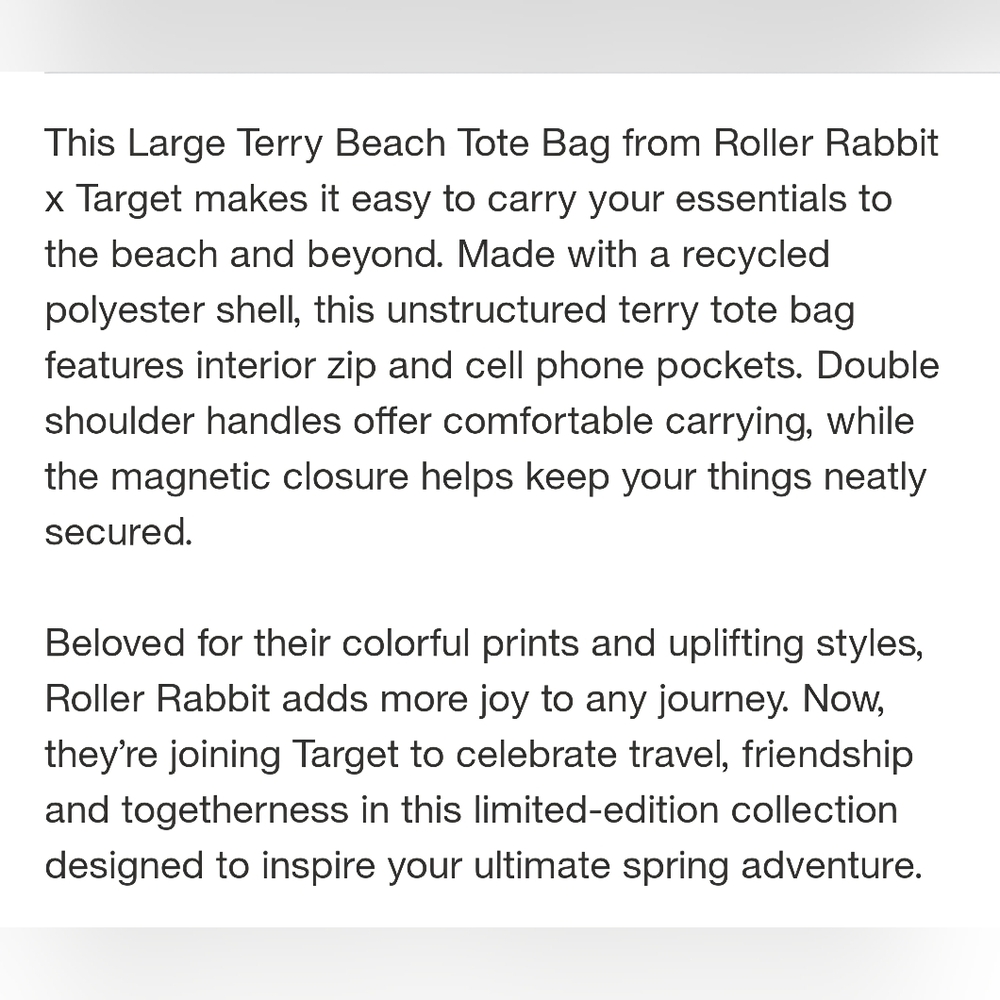 Roller Rabbit X Target Beach Tote - Picture 6 of 7